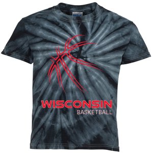 Basketball WI Love The Badger State Souvenir Wisconsin Hoops Kids Tie-Dye T-Shirt