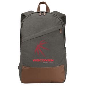 Basketball WI Love The Badger State Souvenir Wisconsin Hoops Cotton Canvas Backpack