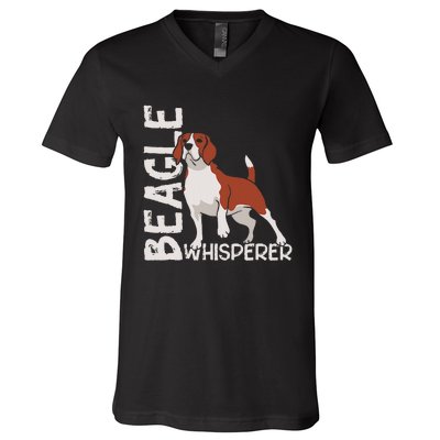 Beagle Whisperer Lover Dog Puppy Beagles V-Neck T-Shirt