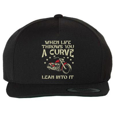 Biker When Life Throws You A Curve Motorcycle Wool Snapback Cap