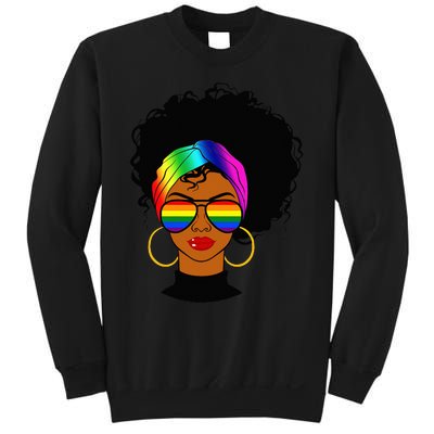 Black Woman LGBT Pride Afro Retro Mother's Day Sweatshirt