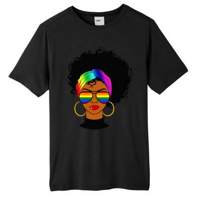 Black Woman LGBT Pride Afro Retro Mother's Day Tall Fusion ChromaSoft Performance T-Shirt