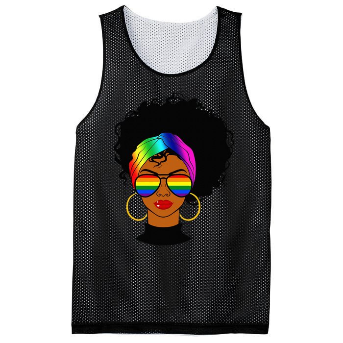 Black Woman LGBT Pride Afro Retro Mother's Day Mesh Reversible Basketball Jersey Tank