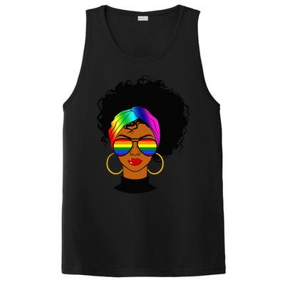 Black Woman LGBT Pride Afro Retro Mother's Day PosiCharge Competitor Tank