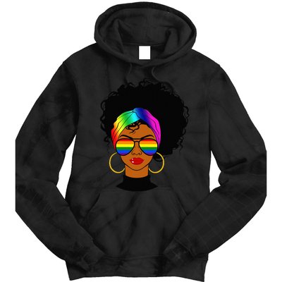 Black Woman LGBT Pride Afro Retro Mother's Day Tie Dye Hoodie