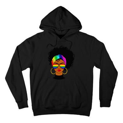 Black Woman LGBT Pride Afro Retro Mother's Day Tall Hoodie