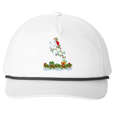 Beluga Whale Lover Xmas Lights Santa Beluga Whale Christmas Gift Snapback Five-Panel Rope Hat