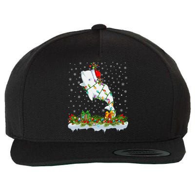 Beluga Whale Lover Xmas Lights Santa Beluga Whale Christmas Gift Wool Snapback Cap