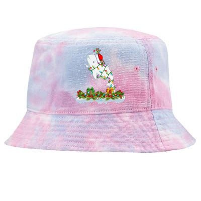 Beluga Whale Lover Xmas Lights Santa Beluga Whale Christmas Gift Tie-Dyed Bucket Hat