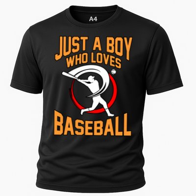 Boy Who Loves Baseball Sports Player Lover Coach Graphic Gift Cooling Performance Crew T-Shirt