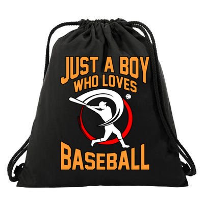 Boy Who Loves Baseball Sports Player Lover Coach Graphic Gift Drawstring Bag
