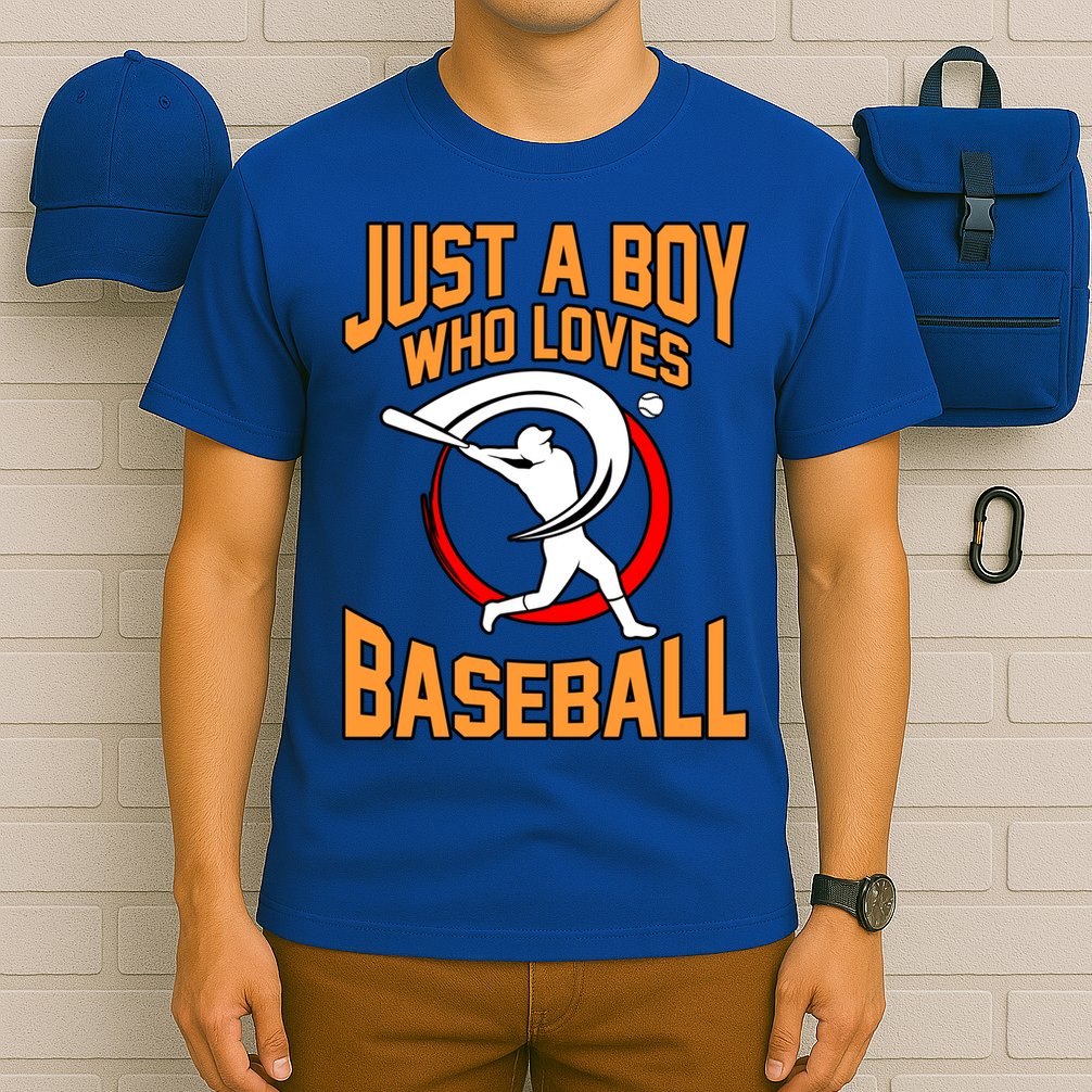Boy Who Loves Baseball Sports Player Lover Coach Graphic Gift T-Shirt
