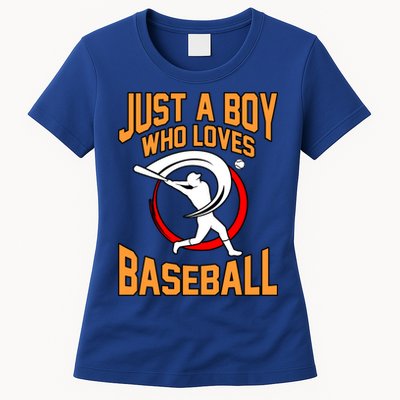 Boy Who Loves Baseball Sports Player Lover Coach Graphic Gift Womens T-Shirt