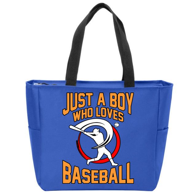 Boy Who Loves Baseball Sports Player Lover Coach Graphic Gift Zip Tote Bag