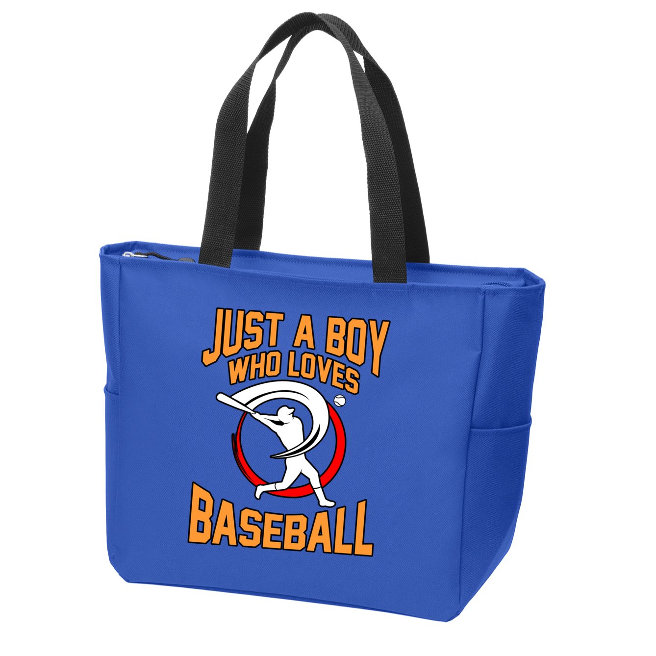 Boy Who Loves Baseball Sports Player Lover Coach Graphic Gift Zip Tote Bag