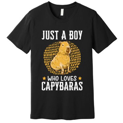 Boy who loves Capybaras South American Capybara  Premium T-Shirt