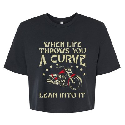 Biker When Life Throws You A Curve Motorcycle Bella+Canvas Jersey Crop Tee