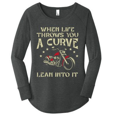 Biker When Life Throws You A Curve Motorcycle Women's Perfect Tri Tunic Long Sleeve Shirt