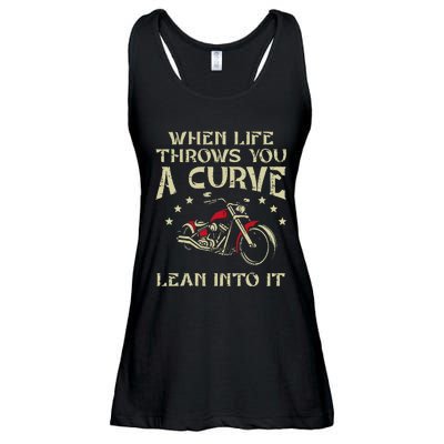 Biker When Life Throws You A Curve Motorcycle Ladies Essential Flowy Tank