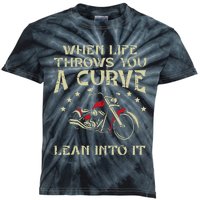 Biker When Life Throws You A Curve Motorcycle Kids Tie-Dye T-Shirt