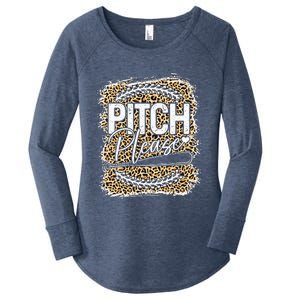 Baseball Womens Leopard Pattern Softball Baseball Women's Perfect Tri Tunic Long Sleeve Shirt