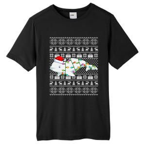 Beluga Whale Lover Santa Hat Ugly Beluga Whale Christmas Gift Tall Fusion ChromaSoft Performance T-Shirt