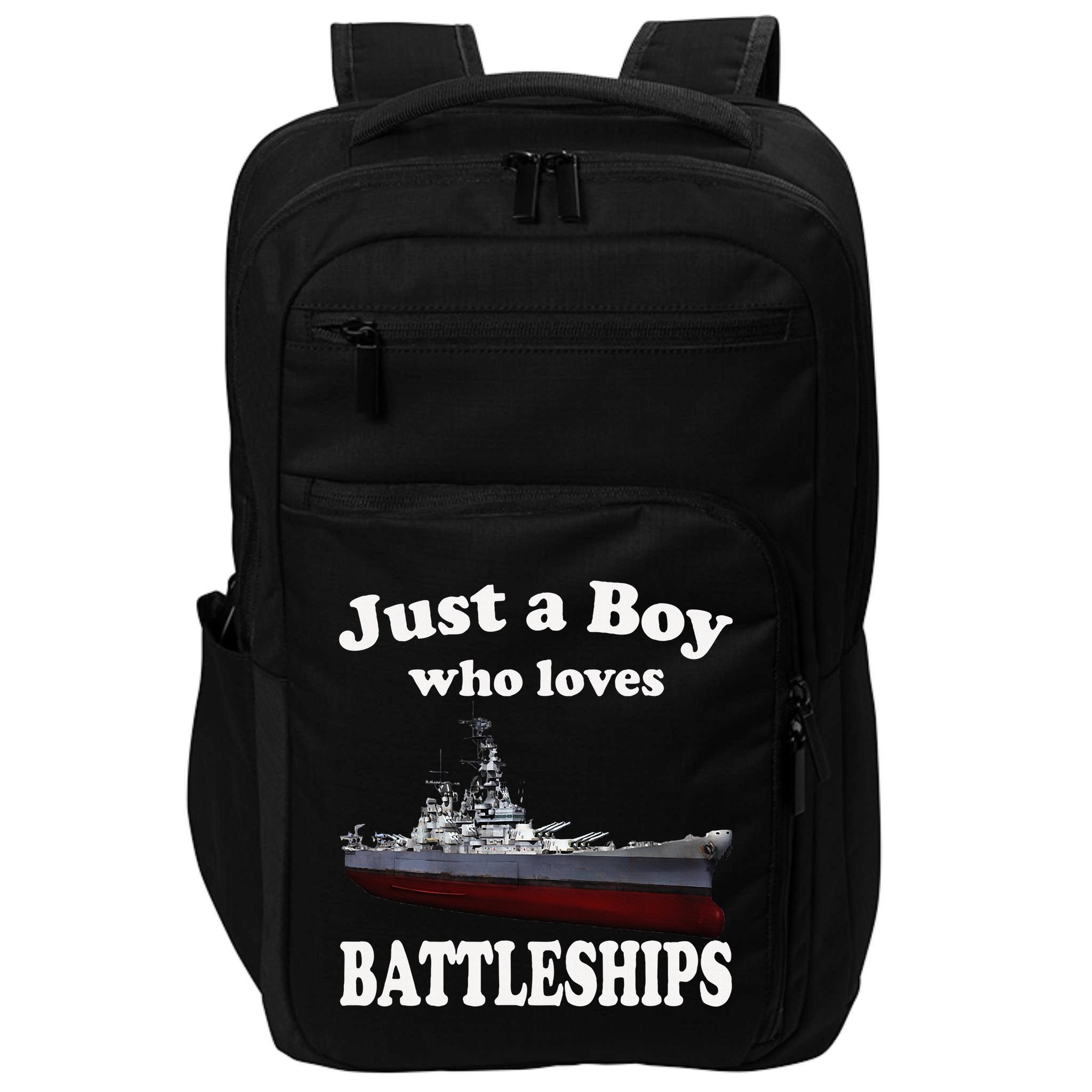 Boy Who Loves Battleship Uss New Jersey Bb62 Ww2 Warship Impact Tech Backpack