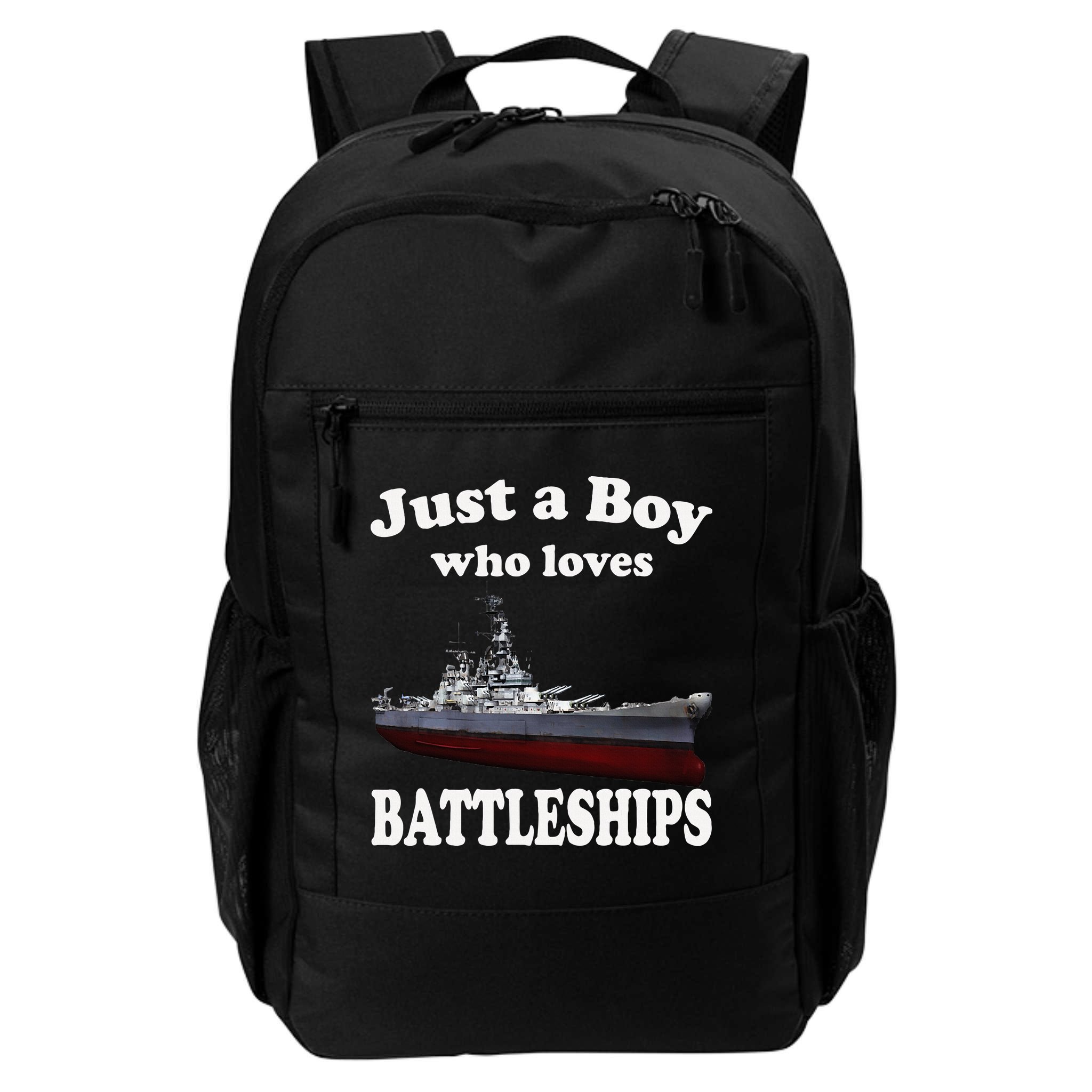 Boy Who Loves Battleship Uss New Jersey Bb62 Ww2 Warship Backpack