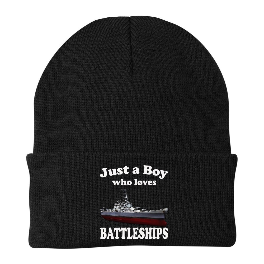 Boy Who Loves Battleship Uss New Jersey Bb62 Ww2 Warship Beanie