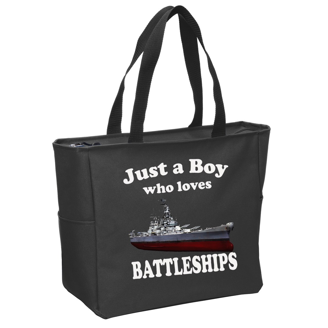 Boy Who Loves Battleship Uss New Jersey Bb62 Ww2 Warship Zip Tote Bag