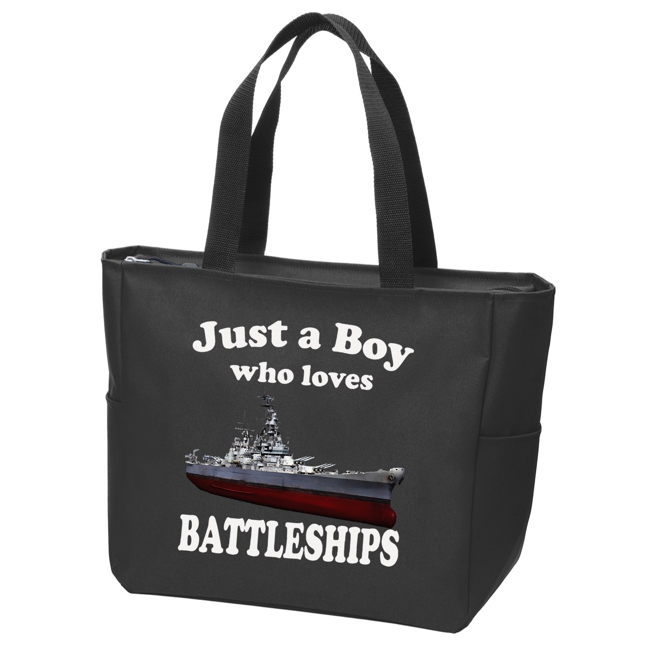 Boy Who Loves Battleship Uss New Jersey Bb62 Ww2 Warship Zip Tote Bag