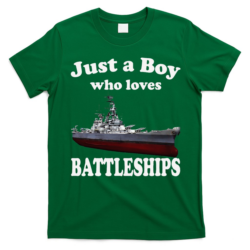 Boy Who Loves Battleship Uss New Jersey Bb62 Ww2 Warship T-Shirt