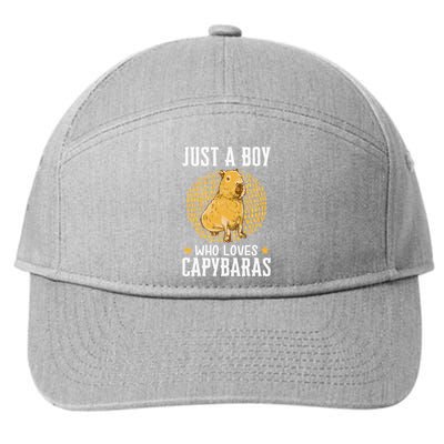 Boy who loves Capybaras South American Capybara  7-Panel Snapback Hat