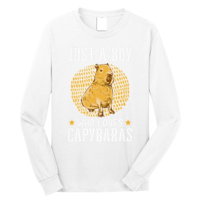 Boy who loves Capybaras South American Capybara  Long Sleeve Shirt