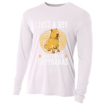 Boy who loves Capybaras South American Capybara  Cooling Performance Long Sleeve Crew