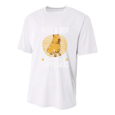 Boy who loves Capybaras South American Capybara  Youth Performance Sprint T-Shirt