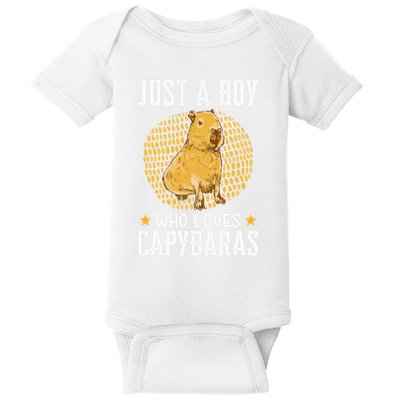 Boy who loves Capybaras South American Capybara  Baby Bodysuit