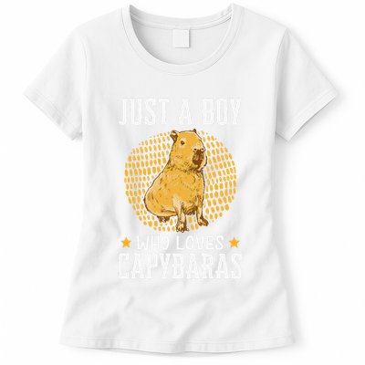 Boy who loves Capybaras South American Capybara  Womens T-Shirt