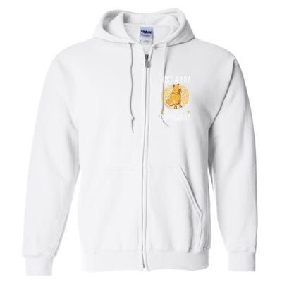 Boy who loves Capybaras South American Capybara  Full Zip Hoodie
