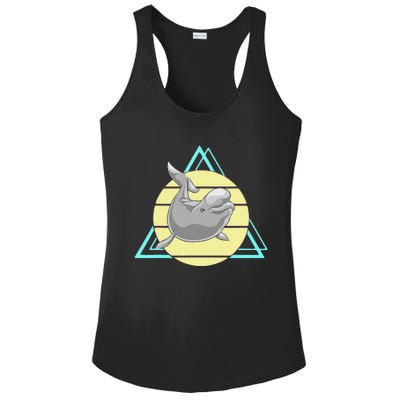 Beluga Whale Lover Ocean Animal Mammal Retro Beluga Ladies PosiCharge Competitor Racerback Tank