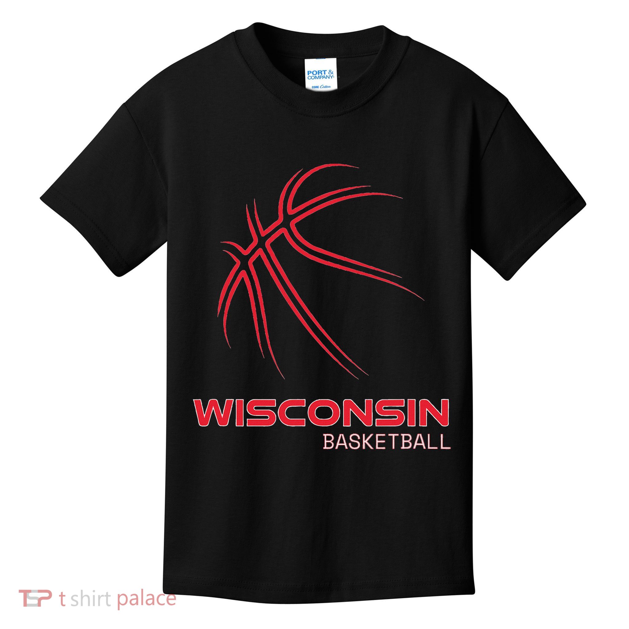Basketball Wi Love The Badger State Souvenir Wisconsin Hoops Kids T-Shirt