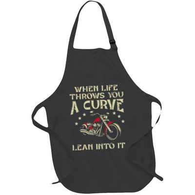 Biker When Life Throws You A Curve Motorcycle Women Full-Length Apron With Pockets