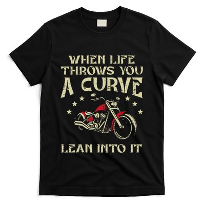 Biker When Life Throws You A Curve Motorcycle Women T-Shirt