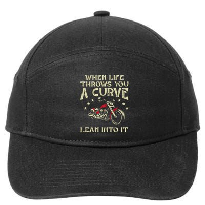Biker When Life Throws You A Curve Motorcycle Women 7-Panel Snapback Hat