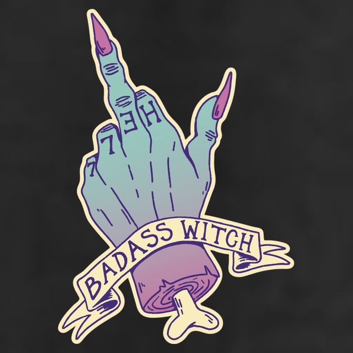 Badass Witch Middle Finger Cool Comfort Performance Bucket Hat
