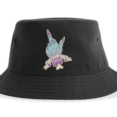 Badass Witch Middle Finger Sustainable Bucket Hat