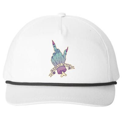 Badass Witch Middle Finger Snapback Five-Panel Rope Hat