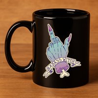 Badass Witch Middle Finger 11oz C Handle Ceramic Mug