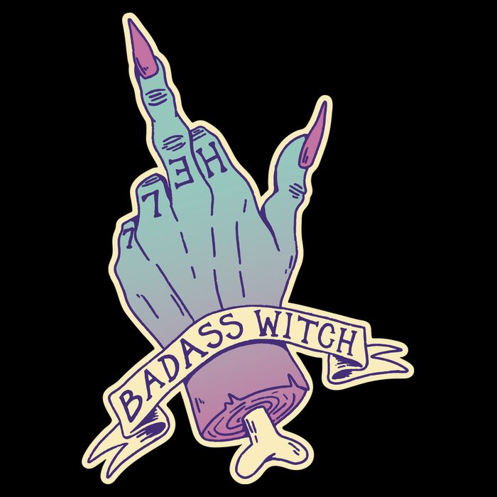 Badass Witch Middle Finger 16 in Basic Backpack