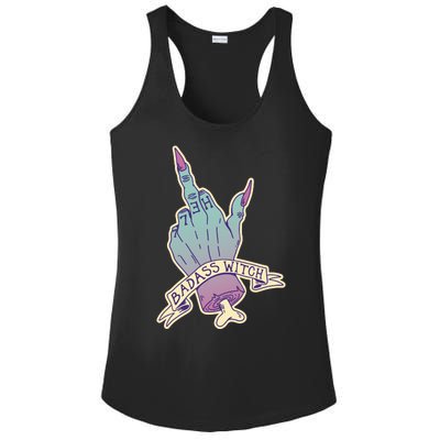 Badass Witch Middle Finger Ladies PosiCharge Competitor Racerback Tank